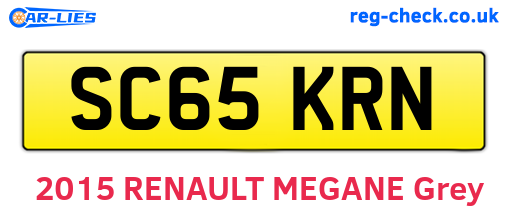 SC65KRN are the vehicle registration plates.