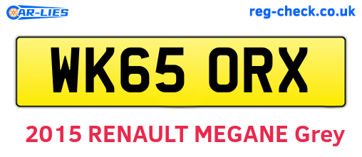 WK65ORX are the vehicle registration plates.