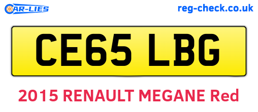 CE65LBG are the vehicle registration plates.
