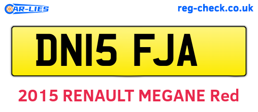 DN15FJA are the vehicle registration plates.