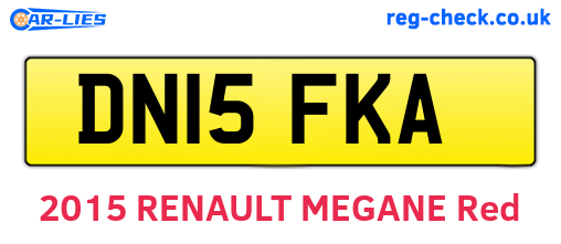 DN15FKA are the vehicle registration plates.