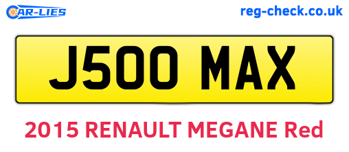 J500MAX are the vehicle registration plates.