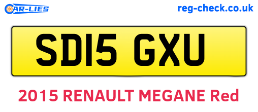 SD15GXU are the vehicle registration plates.