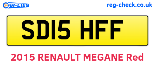 SD15HFF are the vehicle registration plates.