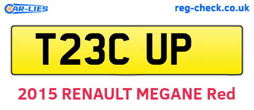 T23CUP are the vehicle registration plates.
