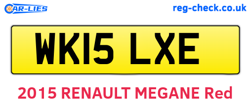 WK15LXE are the vehicle registration plates.