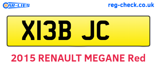 X13BJC are the vehicle registration plates.