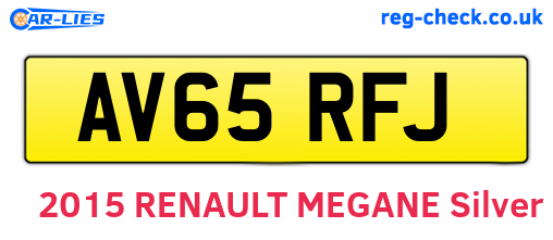 AV65RFJ are the vehicle registration plates.