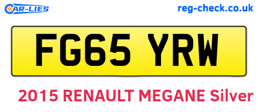 FG65YRW are the vehicle registration plates.