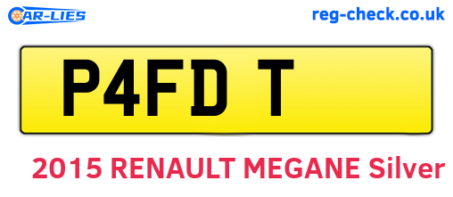 P4FDT are the vehicle registration plates.