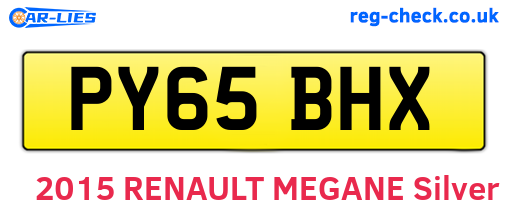 PY65BHX are the vehicle registration plates.