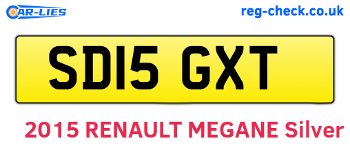 SD15GXT are the vehicle registration plates.