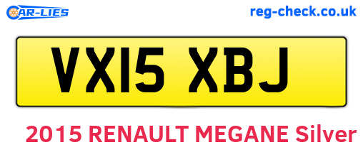 VX15XBJ are the vehicle registration plates.