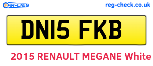 DN15FKB are the vehicle registration plates.