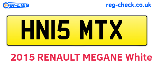 HN15MTX are the vehicle registration plates.