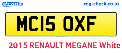 MC15OXF are the vehicle registration plates.
