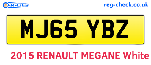 MJ65YBZ are the vehicle registration plates.