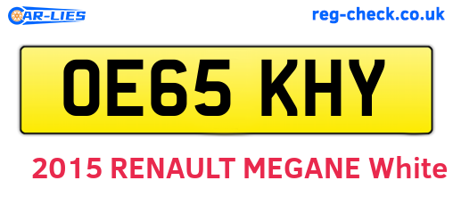 OE65KHY are the vehicle registration plates.