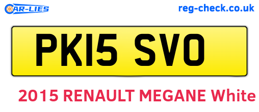 PK15SVO are the vehicle registration plates.