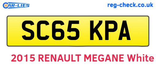 SC65KPA are the vehicle registration plates.