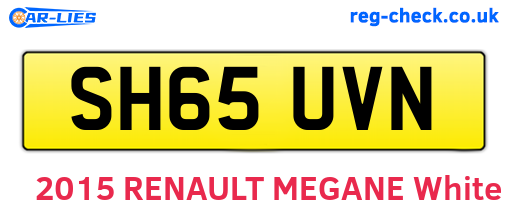 SH65UVN are the vehicle registration plates.