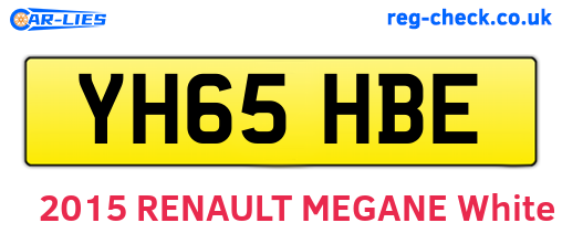 YH65HBE are the vehicle registration plates.