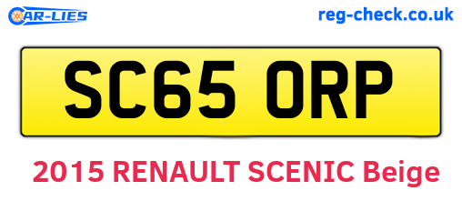 SC65ORP are the vehicle registration plates.