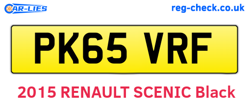 PK65VRF are the vehicle registration plates.