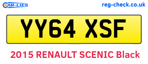 YY64XSF are the vehicle registration plates.