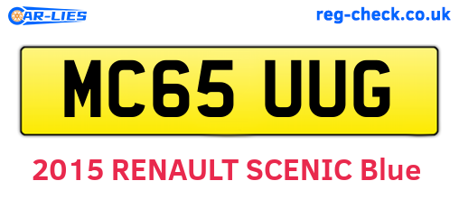 MC65UUG are the vehicle registration plates.