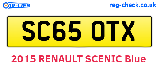SC65OTX are the vehicle registration plates.