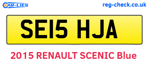 SE15HJA are the vehicle registration plates.