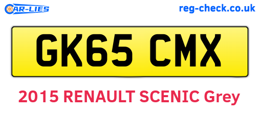 GK65CMX are the vehicle registration plates.