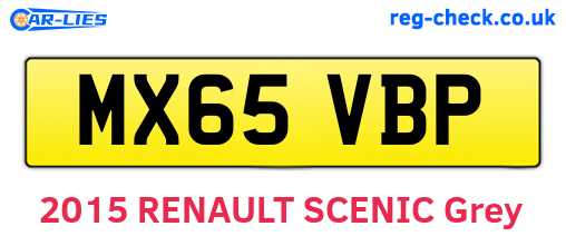 MX65VBP are the vehicle registration plates.