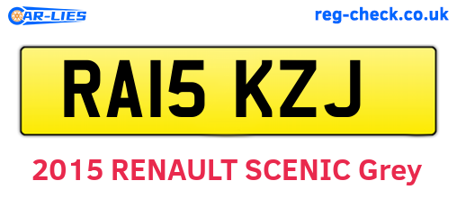 RA15KZJ are the vehicle registration plates.