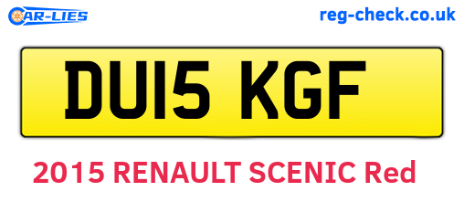 DU15KGF are the vehicle registration plates.