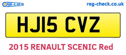 HJ15CVZ are the vehicle registration plates.