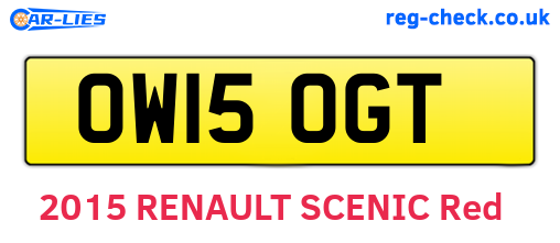 OW15OGT are the vehicle registration plates.