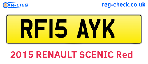 RF15AYK are the vehicle registration plates.