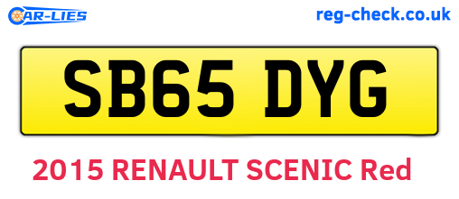 SB65DYG are the vehicle registration plates.