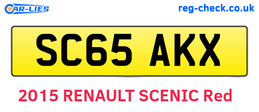 SC65AKX are the vehicle registration plates.
