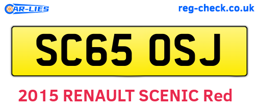 SC65OSJ are the vehicle registration plates.