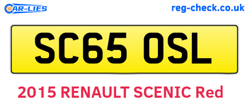 SC65OSL are the vehicle registration plates.