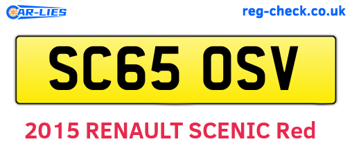 SC65OSV are the vehicle registration plates.