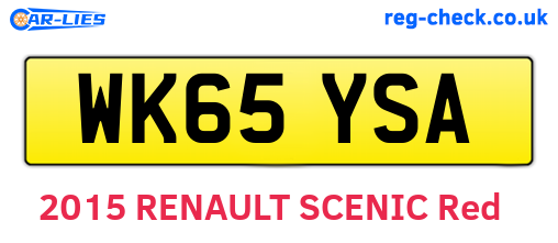 WK65YSA are the vehicle registration plates.