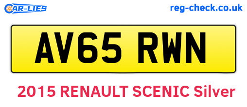 AV65RWN are the vehicle registration plates.