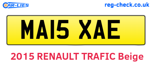 MA15XAE are the vehicle registration plates.