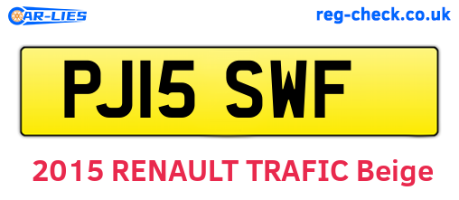 PJ15SWF are the vehicle registration plates.