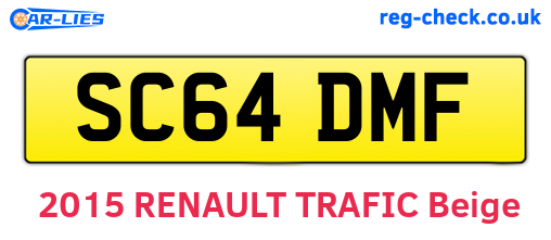 SC64DMF are the vehicle registration plates.