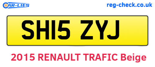 SH15ZYJ are the vehicle registration plates.